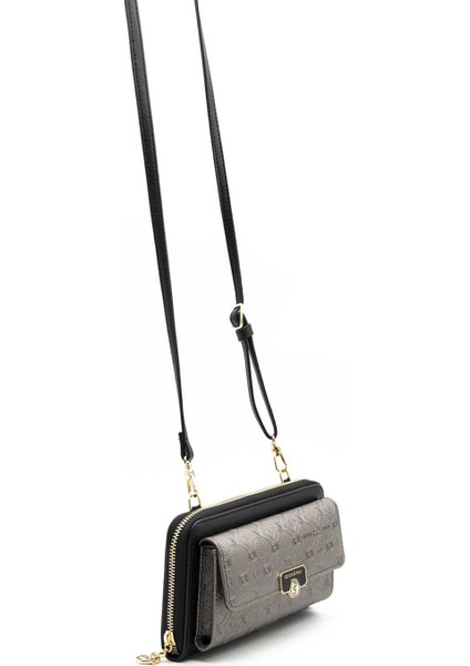 Platin Üç Bölmeli Kadın Çapraz Askılı Telefon Cüzdanı/cüzdan & Kartlık SP921 fırsatları