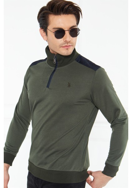 V4008 Dewberry Erkek Sweatshirt-Haki