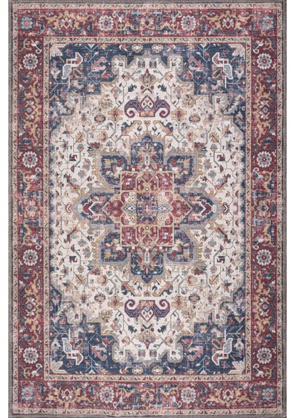Konfor Halı Rugium Pera Vintage Yıkanabilir Halı Pamuk Taban Dokuma Kilim 2323 80 x 150 cm modelleri