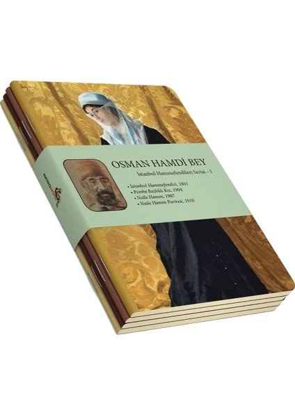 Osman Hamdi Bey 4'lü Defter Seti 1  Istanbul Hanımefendileri 1  Çizgisiz 64 Sayfa  10,5X14CM