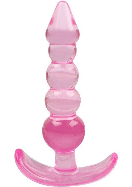Lulier 5 Boğumlu Silikon Anal Plug Pink