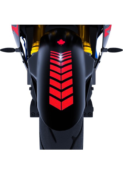 2 Adet Sport Motosiklet Çamurluk Reflektif Kırmızı Kask Sticker Çınar Extreme