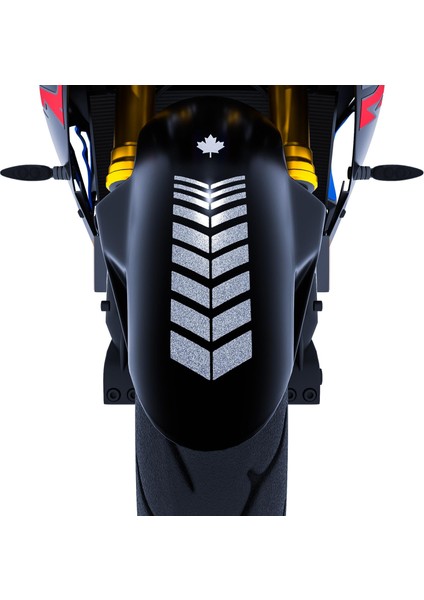 2 Adet Sport Motosiklet Çamurluk Yaldızlı Gümüş Kask Sticker Çınar Extreme