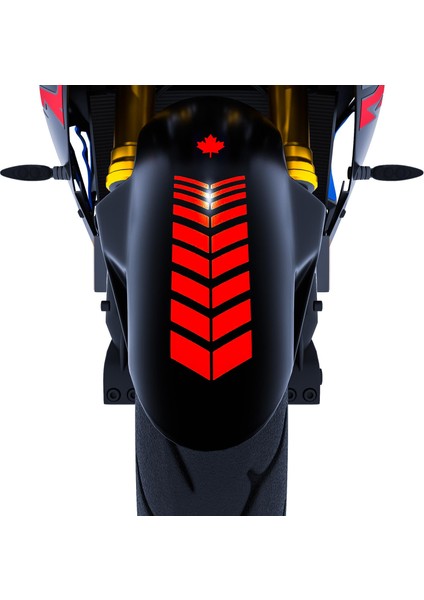 2 Adet Sport Motosiklet Çamurluk Bayrak Kırmızı Kask Sticker Çınar Extreme
