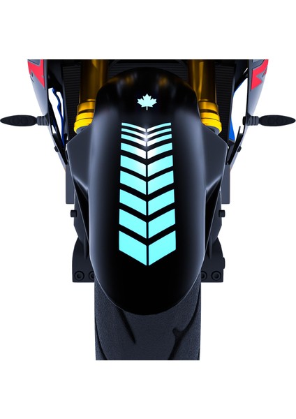 2 Adet Sport Motosiklet Çamurluk Nane Yeşili Kask Sticker Çınar Extreme