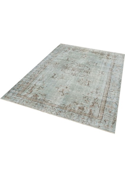 Gerçek El Dokuma Eskitme Vintage Halı 179 x 245 cm F1239