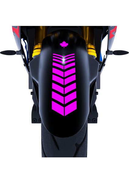 2 Adet Sport Motosiklet Çamurluk Gül Pembesi Kask Sticker Çınar Extreme