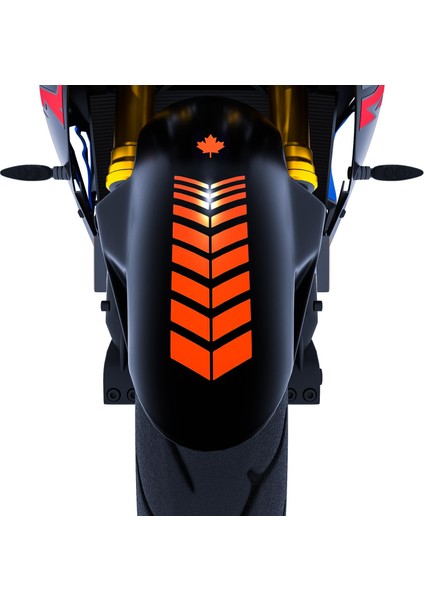 2 Adet Sport Motosiklet Çamurluk Alev Turuncusu Kask Sticker Çınar Extreme