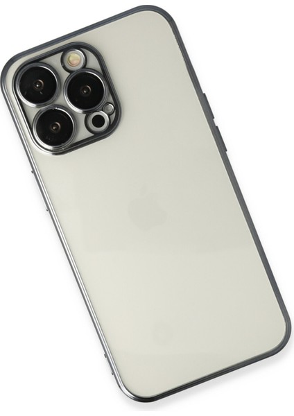 Iphone 13 Pro Max Uyumlu Kamera Lens Korumalı Kenarları Parlak Renkli Şeffaf Tasarımlı Kılıf