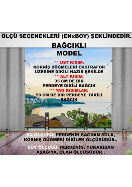 Her Ölçüde Enxboy Seçenekli Bağcıklı Balkon Perdesi-Balkon Brandası Mavi