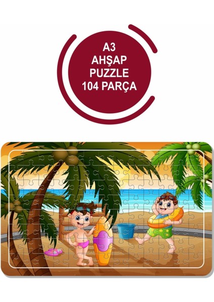 Tatil Plaj A3 104 Parça Puzzle Oyuncak Yapboz
