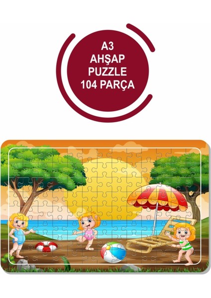Denizde Oyun A3 104 Parça Puzzle Oyuncak Yapboz