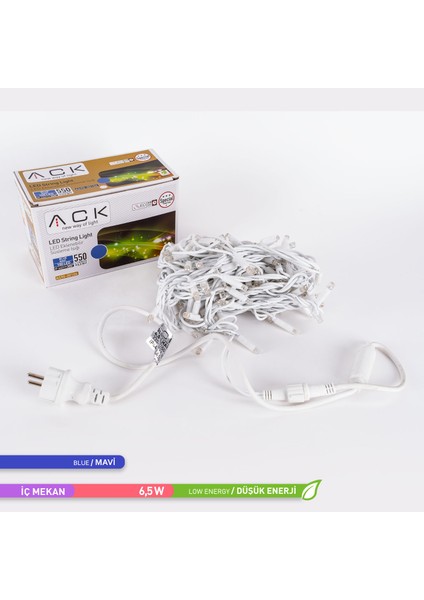 100 Ledli Lüks Seri Eklenebilir LED Mavi 220V 10 Metre