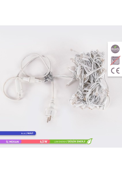 100 Ledli Lüks Seri Eklenebilir LED Mavi 220V 10 Metre
