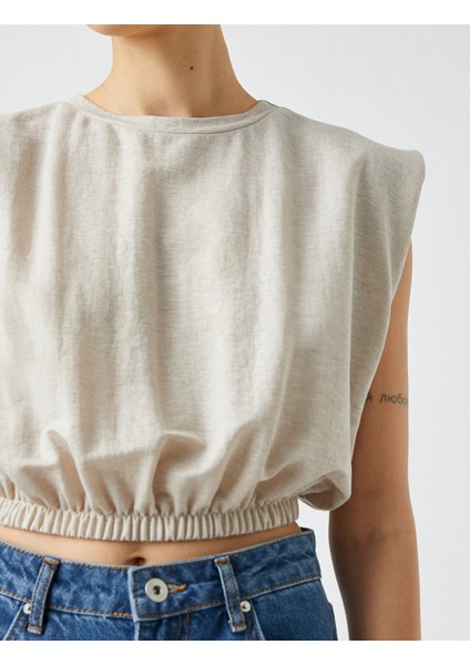 2YAK13351EK Yuvarlak Yaka Kısa Kollu Normal Kalıp Açık Kahve Kadın T-Shirt indirimleri