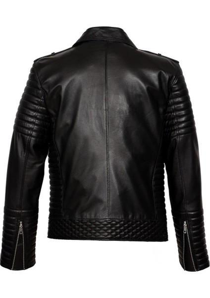 Slim Fit Kruvaze Yaka Erkek Deri Mont fırsatları
