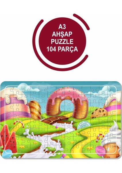 Şeker Meyve A3 104 Parça Puzzle Oyuncak Yapboz