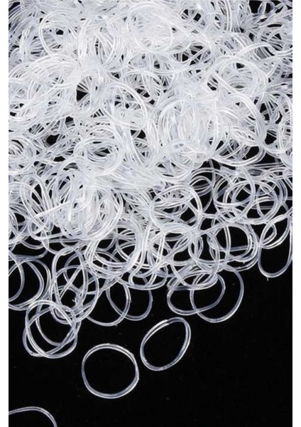 100 Adet Şeffaf Saç Örgü Lastiği