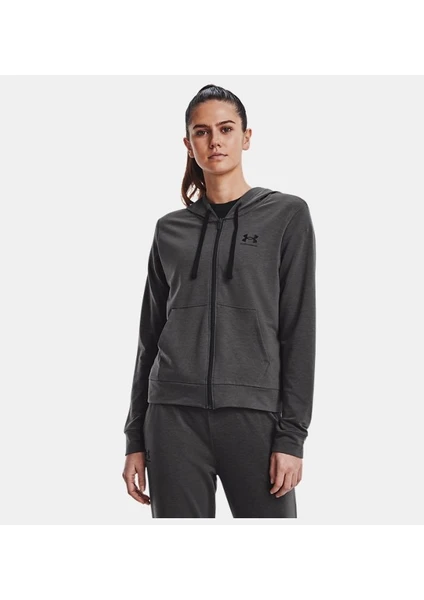 Under Armour Kadın UA Rival Terry Tam Boy Fermuarlı Kapüşonlu Üst 1369853-010