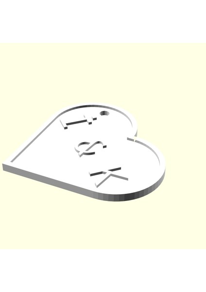 I & K Kişiye Özel Üretim Zincirsiz Kalp Aşk Anahtarlık Sevgiliye Eşe Hediyelik Tag Organik Plastikten