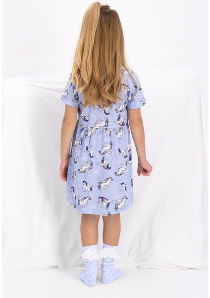 Unicorn Buz Mavi Kız Çocuk Elbise fırsatları
