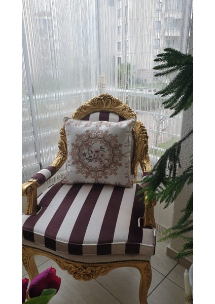 Frame Pamuk Duck Baskılı Kumaş Krem/Bej Runner&Kırlent Seti 3 Parça - 57