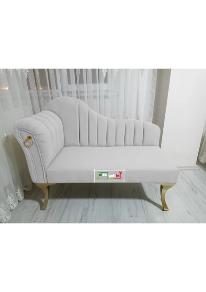 Alda Gelsin Yeni Model Ultra Lüks Alda Çizgili Josefin Bench Puf Berjer  110 cm