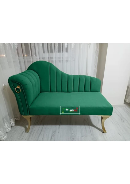 Alda Gelsin Yeni Model Ultra Lüks Alda Çizgili Josefin Bench Puf Berjer  110 cm