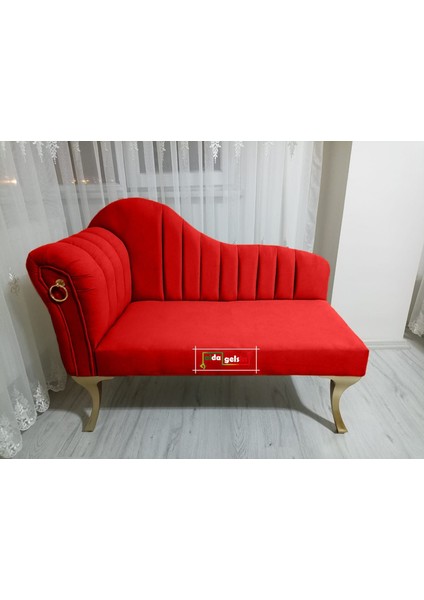 Alda Gelsin Yeni Model Ultra Lüks Alda Çizgili Josefin Bench Puf Berjer 110 cm