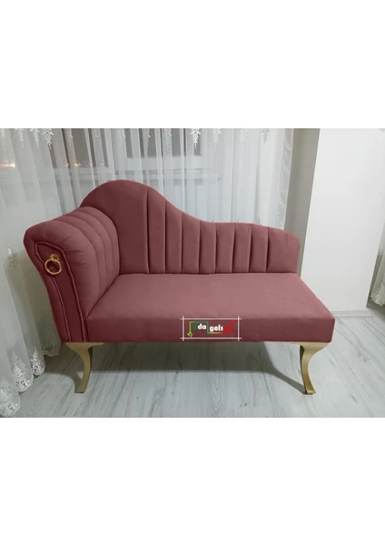 Alda Gelsin Yeni Model Ultra Lüks Alda Çizgili Josefin Bench Puf Berjer  110 cm