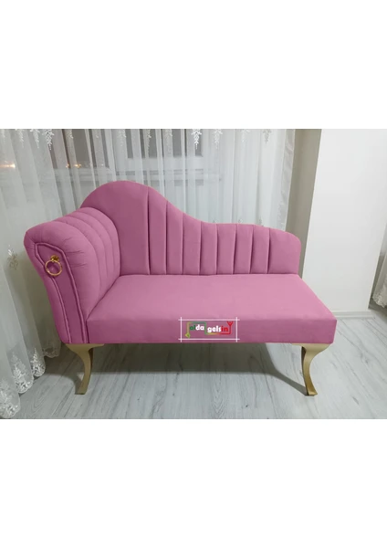 Alda Gelsin Yeni Model Ultra Lüks Alda Çizgili Josefin Bench Puf Berjer  110 cm