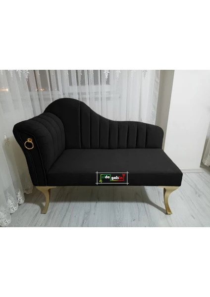 Alda Gelsin Yeni Model Ultra Lüks Alda Çizgili Josefin Bench Puf Berjer 120 cm