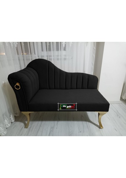 Alda Gelsin Yeni Model Ultra Lüks Alda Çizgili Josefin Bench Puf Berjer 130 cm