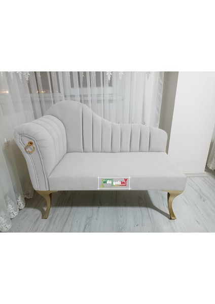 Yeni Model Ultra Lüks Alda Çizgili Josefin Bench Puf Berjer 130 cm