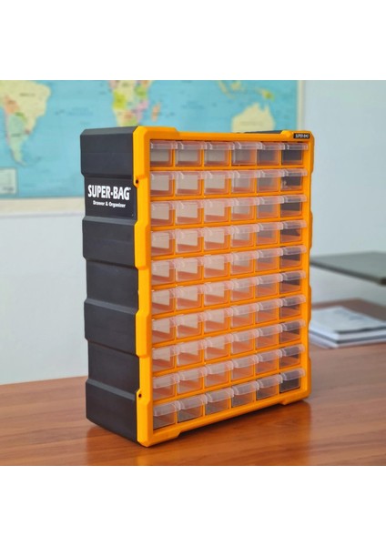 Monoblok Çekmece Seti 60'lı Mega Büyük Mono Blok Hobby Organizer Seti Vida Dübel Kutusu