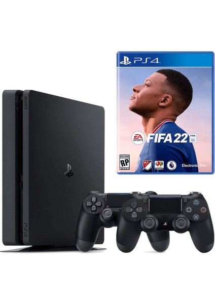 Playstation 4 Slim + 2.Dualshock + Ps4 Fifa 2022