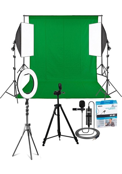 Vloger Çekim Seti Sürekli Video Işık Seti + 14 Inch Ring