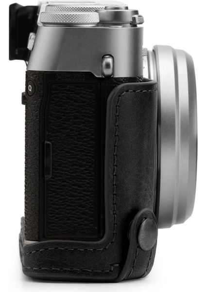 Fujifilm X100V Tek Dip Hakiki Deri Fotoğraf Makinesi Kılıfı - Siyah modelleri