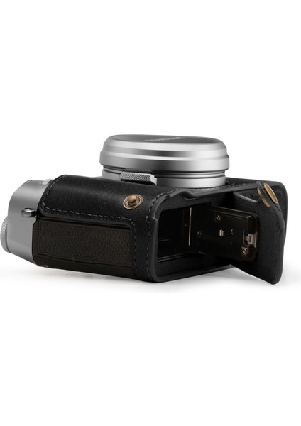 Fujifilm X100V Tek Dip Hakiki Deri Fotoğraf Makinesi Kılıfı - Siyah fırsatları
