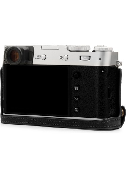 Fujifilm X100V Tek Dip Hakiki Deri Fotoğraf Makinesi Kılıfı - Siyah indirimleri