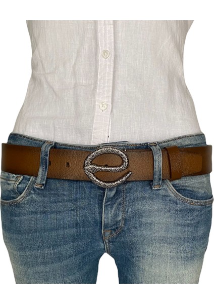 Deri, Nikel Yılan Tokalı Tosado Kadın Kemeri 4 cm modelleri