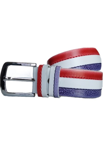 %100 Tek Kat Deri Gökkuşağı Kot Pantolon Kemeri 4.5cm fiyatları