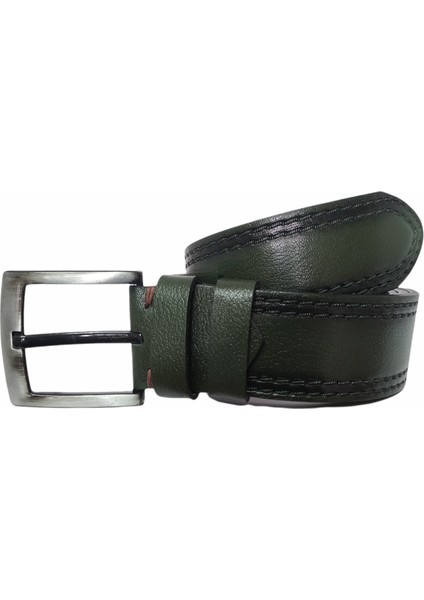 %100 Tek Kat Deri Çift Dikiş Desen Yeşil Kot Pantolon Kemeri 4.5cm fiyatları