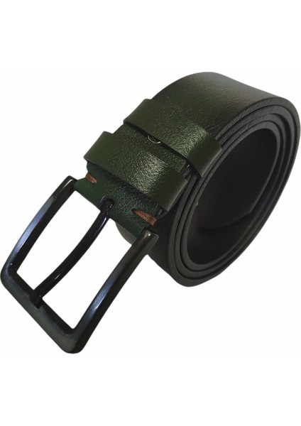 %100 Tek Kat Deri Yeşil Kot Pantolon Kemeri 4.5cm modelleri