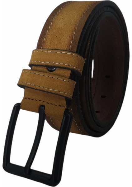 %100 Deri Süet Hardal Kanvas Pantolon Kemeri 4cm modelleri