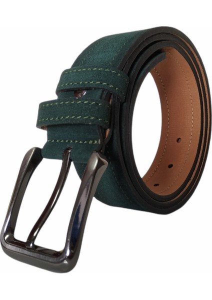 %100 Deri Süet Yeşil Kanvas Pantolon Kemeri 4cm modelleri