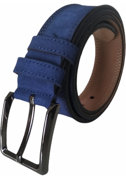 %100 Deri Süet Lacivert Kanvas Pantolon Kemeri 4cm modelleri