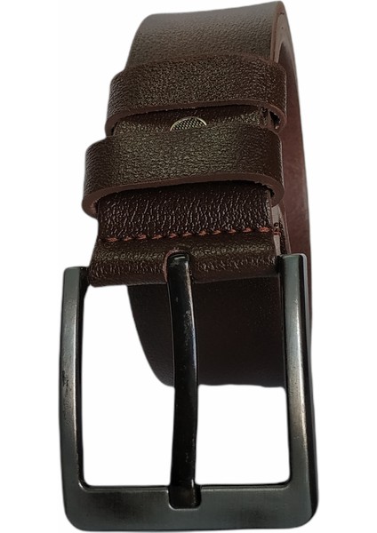 %100 Tek Kat Deri Kahverengi 4.5cm Kot Pantolon Kemeri modelleri