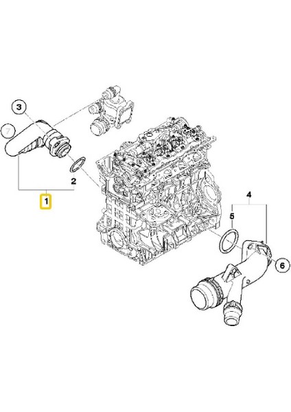 Bmw Uyumlu E46 E83 E87 E90 N40 N42 N45 N46 Motor Su Hortumu 11537501427