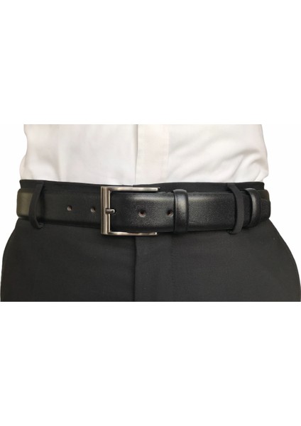 Kaliteli Deri 3'lü Set Klasik Kumaş Pantolon Kemeri; Siyah, Kahverengi, Taba 3,5 cm